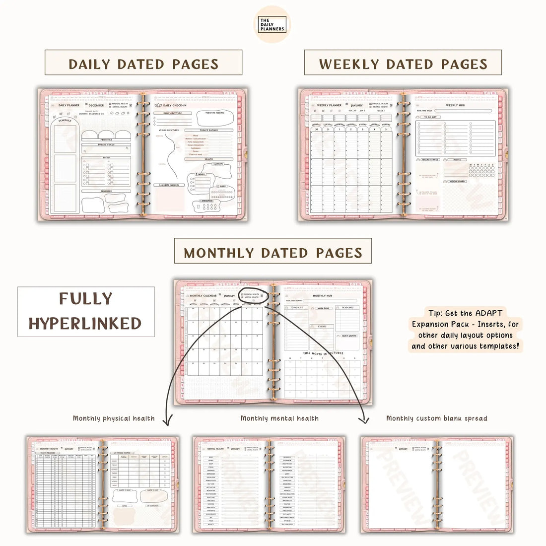 2025 ADAPT LIFE planner - Regular Landscape DATED Digital Planner GoodNotes, Noteshelf & more, 2500+ Widgets stickers | Monthly Weekly Daily